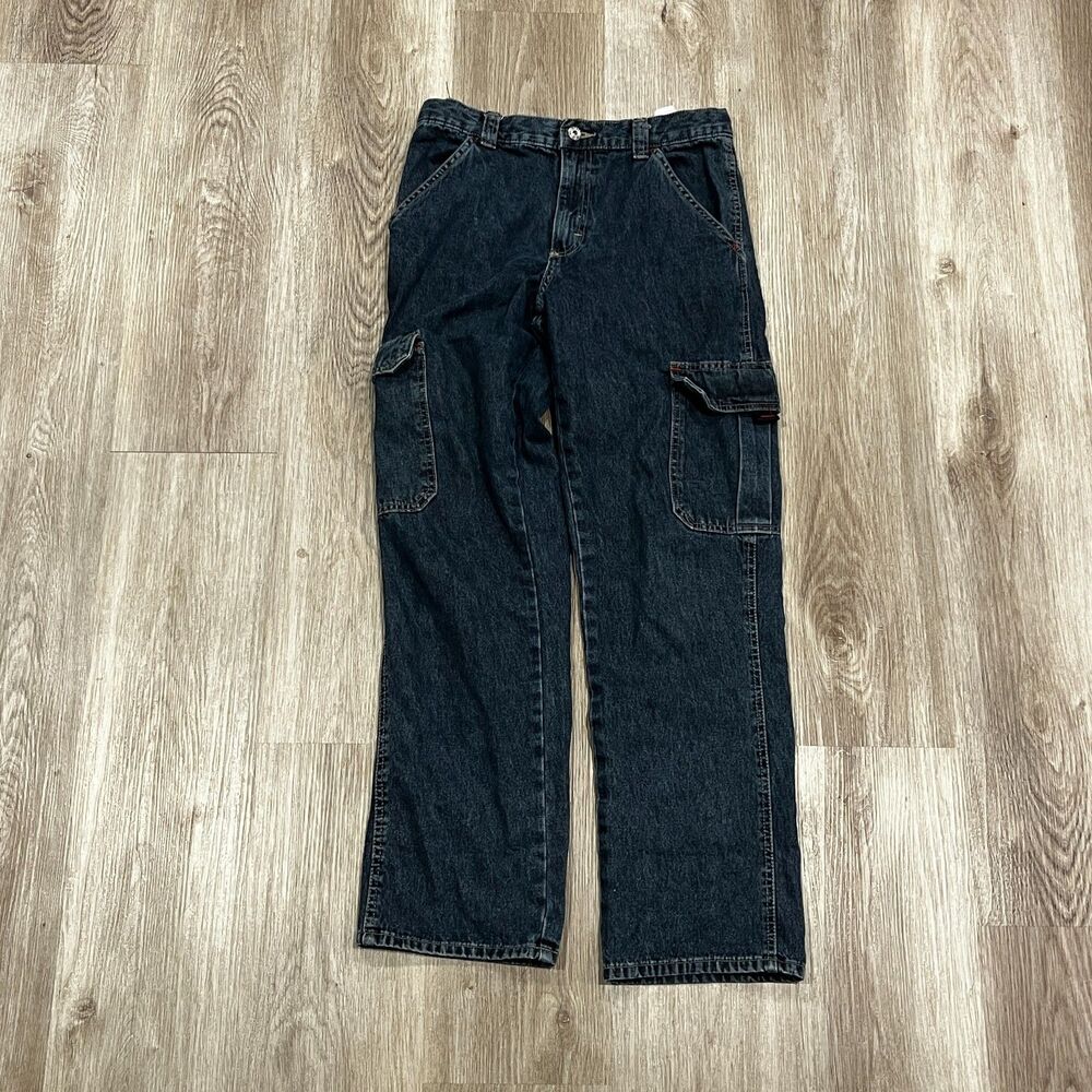 Vintage Y2K Women's 28x29.5 Wrangler Cargo Denim Skater Jeans Loose Baggy